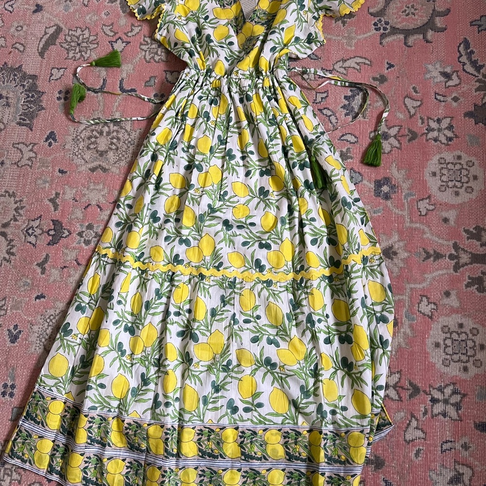 Lemon Print Maxi Dress